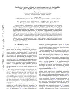 Predictive control of blast furnace temperature in steelmaking with hybrid depth-infused quantum neural networks
