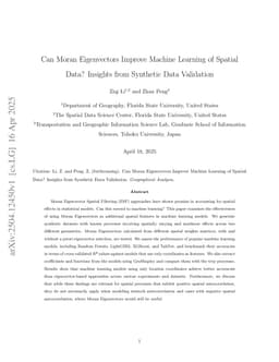 Can Moran Eigenvectors Improve Machine Learning of Spatial Data? Insights from Synthetic Data Validation