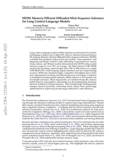 MOM: Memory-Efficient Offloaded Mini-Sequence Inference for Long Context Language Models