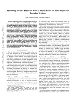 Predicting Driver's Perceived Risk: a Model Based on Semi-Supervised Learning Strategy