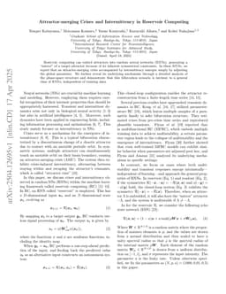Attractor-merging Crises and Intermittency in Reservoir Computing