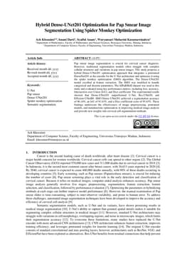 Hybrid Dense-UNet201 Optimization for Pap Smear Image Segmentation Using Spider Monkey Optimization