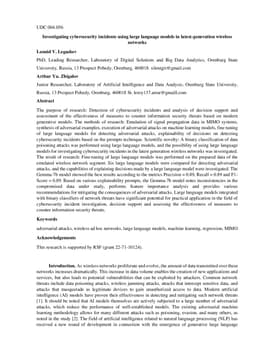 Investigating cybersecurity incidents using large language models in latest-generation wireless networks