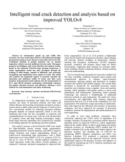 Intelligent road crack detection and analysis based on improved YOLOv8