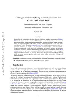 Training Autoencoders Using Stochastic Hessian-Free Optimization with LSMR