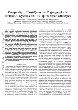 Complexity of Post-Quantum Cryptography in Embedded Systems and Its Optimization Strategies