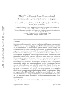 Multi-Type Context-Aware Conversational Recommender Systems via Mixture-of-Experts