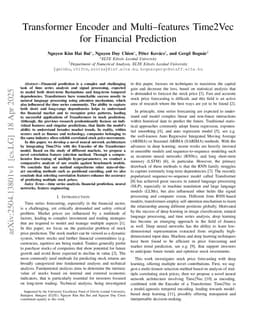 Transformer Encoder and Multi-features Time2Vec for Financial Prediction