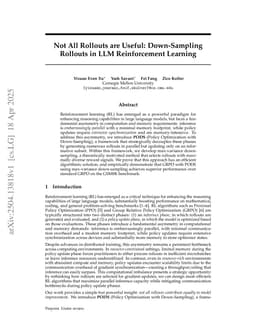 Not All Rollouts are Useful: Down-Sampling Rollouts in LLM Reinforcement Learning