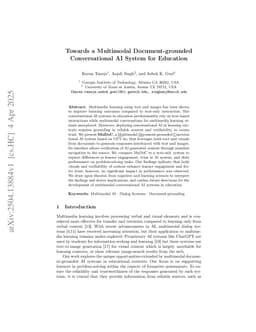Towards a Multimodal Document-grounded Conversational AI System for Education