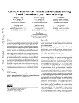 Generative Framework for Personalized Persuasion: Inferring Causal, Counterfactual, and Latent Knowledge