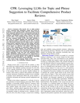 CPR: Leveraging LLMs for Topic and Phrase Suggestion to Facilitate Comprehensive Product Reviews