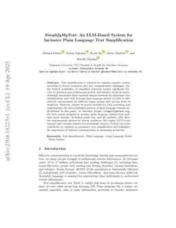 SimplifyMyText: An LLM-Based System for Inclusive Plain Language Text Simplification
