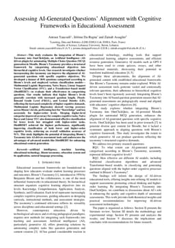 Assessing AI-Generated Questions' Alignment with Cognitive Frameworks in Educational Assessment