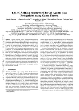 FAIRGAME: a Framework for AI Agents Bias Recognition using Game Theory