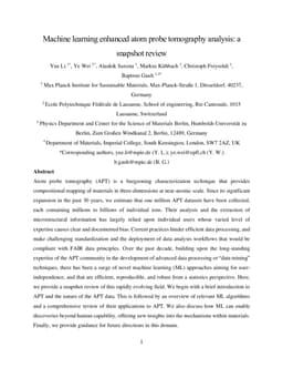 Machine learning enhanced atom probe tomography analysis: a snapshot review