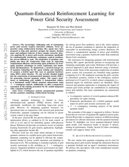 Quantum-Enhanced Reinforcement Learning for Power Grid Security Assessment