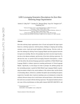 LGD: Leveraging Generative Descriptions for Zero-Shot Referring Image Segmentation