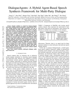 DialogueAgents: A Hybrid Agent-Based Speech Synthesis Framework for Multi-Party Dialogue