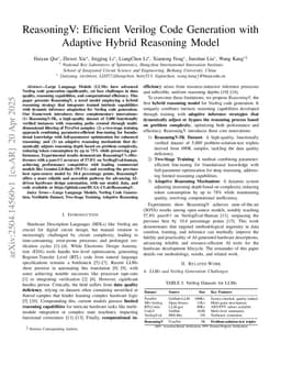 ReasoningV: Efficient Verilog Code Generation with Adaptive Hybrid Reasoning Model