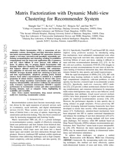 Matrix Factorization with Dynamic Multi-view Clustering for Recommender System