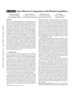 BLACKOUT: Data-Oblivious Computation with Blinded Capabilities