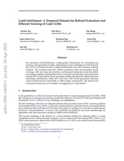 LeetCodeDataset: A Temporal Dataset for Robust Evaluation and Efficient Training of Code LLMs