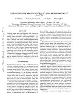 Edge-boosted graph learning for functional brain connectivity analysis