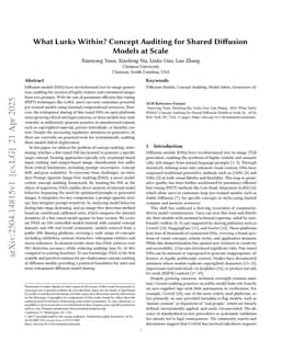 What Lurks Within? Concept Auditing for Shared Diffusion Models at Scale