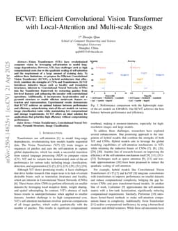 ECViT: Efficient Convolutional Vision Transformer with Local-Attention and Multi-scale Stages