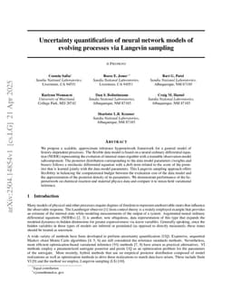 Uncertainty quantification of neural network models of evolving processes via Langevin sampling