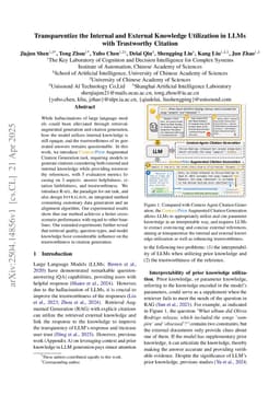 Transparentize the Internal and External Knowledge Utilization in LLMs with Trustworthy Citation