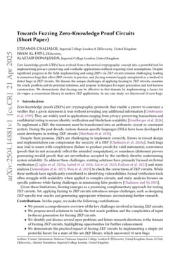 Towards Fuzzing Zero-Knowledge Proof Circuits (Short Paper)
