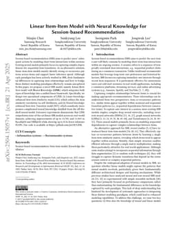 Linear Item-Item Model with Neural Knowledge for Session-based Recommendation