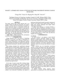 HSANET: A Hybrid Self-Cross Attention Network For Remote Sensing Change Detection