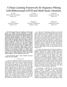 A Deep Learning Framework for Sequence Mining with Bidirectional LSTM and Multi-Scale Attention