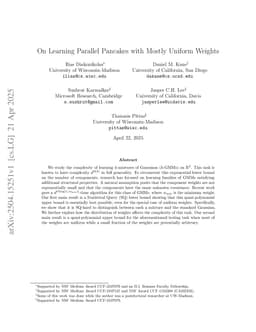 On Learning Parallel Pancakes with Mostly Uniform Weights