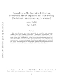 Demand for LLMs: Descriptive Evidence on Substitution, Market Expansion, and Multihoming