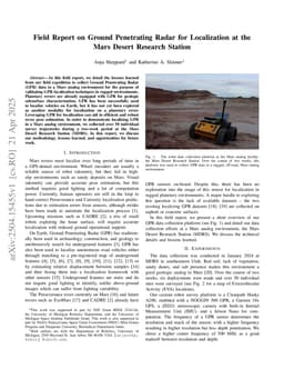 Field Report on Ground Penetrating Radar for Localization at the Mars Desert Research Station
