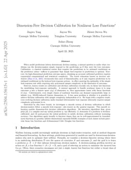 Dimension-Free Decision Calibration for Nonlinear Loss Functions