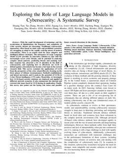 Exploring the Role of Large Language Models in Cybersecurity: A Systematic Survey