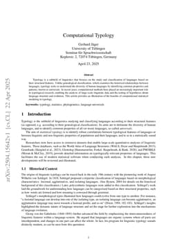 Computational Typology