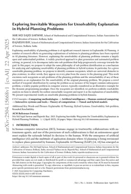 Exploring Inevitable Waypoints for Unsolvability Explanation in Hybrid Planning Problems