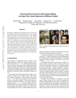 Structure-Preserving Zero-Shot Image Editing via Stage-Wise Latent Injection in Diffusion Models