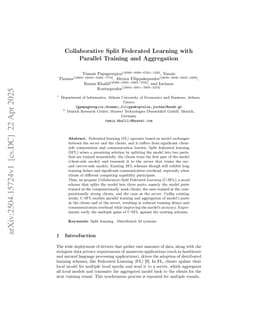 Collaborative Split Federated Learning with Parallel Training and Aggregation