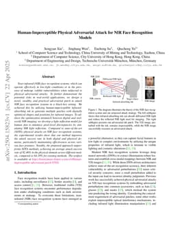 Human-Imperceptible Physical Adversarial Attack for NIR Face Recognition Models