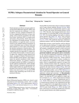 SUPRA: Subspace Parameterized Attention for Neural Operator on General Domains