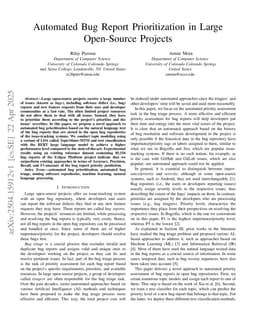 Automated Bug Report Prioritization in Large Open-Source Projects