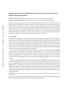 Navigating the State of Cognitive Flow: Context-Aware AI Interventions for Effective Reasoning Support