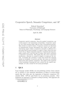 Cooperative Speech, Semantic Competence, and AI